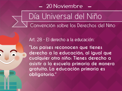 Los países reconocen que tienes derecho a la educación, al igual que cualquier otro niño: Tienes derecho a asistir a la escuela primaria de manera gratuita. La educación primaria es obligatoria.